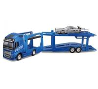 Bburago B18-31463 Street Fire MULTICAR Carrier-Volvo FH16 Globetrotter 750 XXL (Azul), Varios diseños y Colores