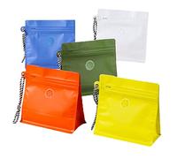 VOLWCO 10x Bolsa de Granos de café autoportable con Cremallera y válvula de desgasificación unidireccional, Bolsas de de Aluminio para Granos de Café Ziplock Levántate Almacenamiento de Alimentos