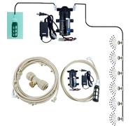 VOLWCO Sisteme de Nebulización Refrigeración con Bomba, Kit Nebulizador Terraza Jardín, Sisteme de refrigeración de nebulización for Exteriores (Size : 19M(62.3ft)-28 nozzles)