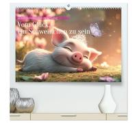 Vom Glück, ein Schweinchen zu sein (hochwertiger Premium Wandkalender 2026 DIN A2 quer), Kunstdruck in Hochglanz: Niedliche, KI-generierte Schweinchen zeigen sich in liebevollen Alltagsszenen
