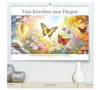 Vom Kriechen zum Fliegen (hochwertiger Premium Wandkalender 2027 DIN A2 quer), Kunstdruck in Hochglanz: Zwölf heimische Schmetterlinge und ihre Verwandlung