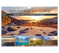 Vom Nordkap zum Südkap (Wandkalender 2026 DIN A4 quer), CALVENDO Monatskalender: Die schönsten Highlights entlang der Westküste Norwegens