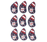 Vomeko 9 Piece Golf Club Headcover Set Premium PU Leather Leather Protective Club Head Cover Durable Weather r esistant for Club Protection