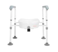 Vomeko asiento de inodoro elevado con asas, asiento de inodoro de acero inoxidable de alta estabilidad, para adultos embarazadas