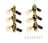 Vomeko Clasificador de guitarra clásica 1:18 Cabezcos de máquina de bloqueo con botones blancos, sintonizadores de reemplazo para guitarras eléctricas acústicas de 6 cuerdas