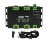 Vomeko Industrial USB to 4 Port RS232 Converter FT4232HL Chip, 300 921600bps, 5 36V DC, Isolated Signal Power for Telecommunication (Aluminum Alloy Case)