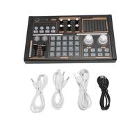 Vomeko Mezclador de audio, múltiples efectos de sonido, reducción de ruido, luces coloridas, tarjeta de sonido en vivo DJ18 DJ18, tarjeta de sonido Bluetooth, para micrófono de