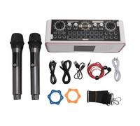 Vomeko Micro de karaoke inalámbrico, kit de tarjeta de sonido de karaoke, altavoz de Bluetooth de carga tipo C con placa de mezclador de sonido para PC de teléfono