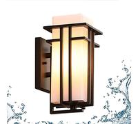 VOMI Al Aire Libre Impermeable Lámpara De Pared, Retro Farol De Pared Negro Metal Linterna De Pared Vaso Luz Pared Apliques De Pared Jardín Camino Yarda Patio Porche E27