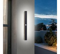 VOMI Applique Longue Murale Exterieur Détecteur de Mouvement 4000K Lumière Interieur Noir LED Lampe Murale Up und Down Étanche IP65 Aplique Mural Escalier Garage Terrasse Jardin Eclairage, 60cm
