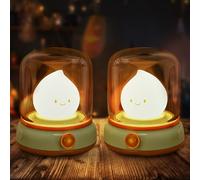 VoMii - Lámpara de noche, luz nocturna infantil, para dormitorio, salón, LED, lámpara de noche regulable con modo cálido y modo de vela (parpadeo), USB recargable, lámparas de noche para adultos con