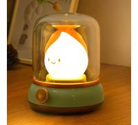 VoMii Lindo Luz de Noche, Lámpara de Cabecera sin Cable, Pequeña Lámpara de Mesa para Mesilla de Noche, Lámpara de Camping, 2 Modos, Regulable, Luz de Noche Recargable a Batería para Niños/Adultos