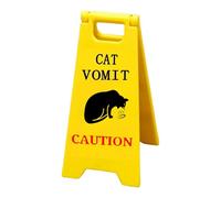 Vomit Warning Sign, Funny 3D Printed Black Cats Caution Decor, Cute Gag Sign for Home, Classroom, Cat Lovers & Funny Cats Decorations