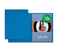 Von 10 carpetas de archivos A4, cartón, con mecanismo de grapado, para 250 hojas, por Leitz, con tapa blanda, para escuela, estudio y hogar, azul, 30130035