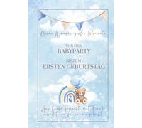 Von Babyparty bis zum ersten Geburtstag - liebevoll gestaltetes Babybuch & Erinnerungsalbum für das erste Lebensjahr | Inkl. Ratespiel für bis zu 20 ... & persönliche Momente | Mein erstes Jahr