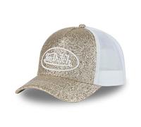 Von Dutch | Gorra Blanca con Glitter Dorado | Gorra Trucker con Visera Curva y Parte Trasera de Malla | Verano | De Camionero | De Verano Transpirable