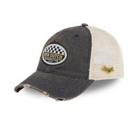 Von Dutch - Gorra de béisbol con red flexible para adultos y parches, Mac Club, gris / blanco, Talla única