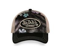 Von Dutch Gorra Trucker California con Malla, Diseño Floral, Negro y Beige, Ajustable