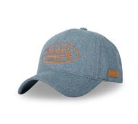 Von Dutch Gorra Hombre y Mujer 100% Algodón, Gorra Béisbol Jean Denim, Azul claro/naranja, Talla única