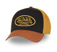 Von Dutch Gorra Hombre y Mujer, Gorra Trucker Ajustable con Snapback, Marrón/Negro/Amarillo, Talla única