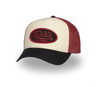 Von Dutch Gorra Hombre y Mujer Ajustable, Gorra Trucker Poly, Negro/Beige/Rojo, Talla única