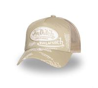 Von Dutch Gorra Hombre y Mujer Cafe, Gorra Trucker Ajustable por Snapback, beige y blanco, Talla única