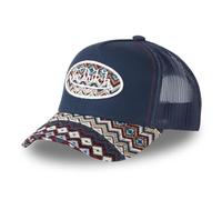 Von Dutch Gorra Hombre y Mujer, Gorra Trucker ETHNIK, Ajustable, Azul/Rueda/Beige, Talla única