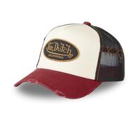 Von Dutch Gorra Hombre y Mujer, Gorra Trucker GREY, Ajustable, Beige/Rojo/Negro, Talla única