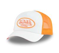 VON DUTCH | Gorra Mixto Casquette | Logo en Parte Frontal, Visera Curva, Malla, Cierre Snapback | de Verano Transpirables | Gorra Running | Camionero (FR/ES, Letras, Talla única, Blanco/Naranja)
