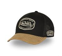 Von Dutch Gorra Hombre y Mujer, Gorra Trucker Ajustable con Snapback, negro/beige, Talla única