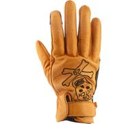 Von Dutch X Helstons Bones Guantes de moto perforados, negro-oro, tamaño XL para Hombres
