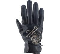 Von Dutch X Helstons Bones Guantes de moto perforados, negro, tamaño XL para Hombres