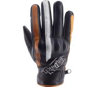 Von Dutch X Helstons Hawk Guantes de moto, negro-blanco-oro, tamaño M L para Hombres