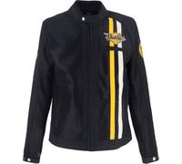 Von Dutch X Helstons Speed Racer Air Mesh Chaqueta Textil Moto, negro-blanco-amarillo, tamaño 3XL para Hombres