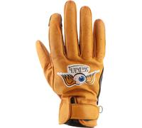 Von Dutch X Helstons Vision Guantes de moto perforados, negro-oro, tamaño L para Hombres