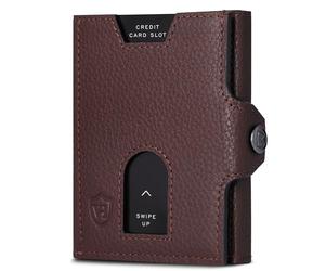 VON HEESEN Cartera delgada con protección RFID - Mini cartera para hombre y mujer pequeña - Tarjetero - Monedero pequeño, marrón oscuro, OHNE MÜNZFACH, Sin compartimento para monedas