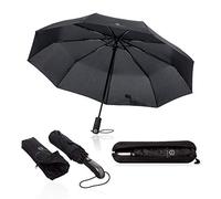 VON HEESEN Paraguas Plegable Automático de Viaje de Carttiya, Paraguas del Viaje Que Lleva un Botón Que Sirve Tanto Para abrir como para Cerrrar Con Mango Ergonómico y 9 Costillas (Negro)