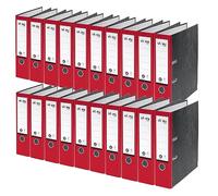 VON Leitz 10530025 - Archivador A4, 20 unidades, 100% papel reciclado, ancho de lomo de 80 mm, para 600 hojas, ángel azul y certificado FSC, para escuela, estudio y hogar, color rojo
