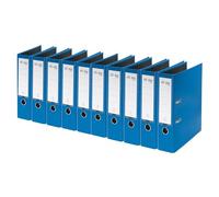 VON Leitz 10550035 - Archivador A4, 10 unidades, cartón con tapa de plástico, ancho de lomo de 80 mm, para 600 hojas, ángel azul y certificado FSC, para escuela, estudio y hogar, color azul