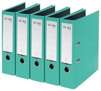 VON Leitz 10551051 - Archivador A4, cartón con tapa de plástico, ancho de lomo de 80 mm, para 600 hojas, cartón con certificado FSC, para escuela, estudio y hogar, color verde menta