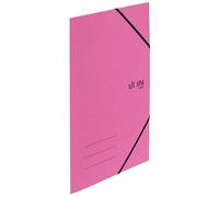 VON Leitz 30080022 - Carpeta con cierre de esquinas (A4, cartón reciclado, para 150 hojas, 3 solapas, con cierre de goma, con impresión moderna de VON), color fucsia