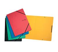 VON Leitz 30111099 Pack de 5 carpetas A4 de cartón reciclado, para 150 hojas, carpeta con banda elástica, con estampado Modern Von, carpetas ligeras para escuela y hogar, multicolor, 5 unidades