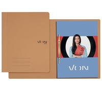 VON Leitz 30130075 - Juego de 10 carpetas A4, cartón, con mecanismo de encuadernación, para 250 hojas, con tapa blanda, para escuela, estudio y hogar, color marrón