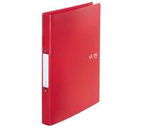 VON Leitz 42470025 - Archivador de anillas (A4, 2 anillas, polipropileno, ancho de lomo de 30 mm, para 190 hojas, mecanismo de anillas, para escuela, estudio y hogar, 5 unidades), color rojo