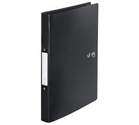 VON Leitz 42470095 - Archivador de anillas (A4, 2 anillas, polipropileno, ancho de lomo de 30 mm, para 190 hojas, mecanismo de anillas, para escuela, estudio y hogar, 5 unidades), color negro