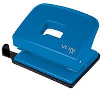 von Leitz 50200035 - Perforadora para 20 hojas, riel de tope con información de formato, tamaño compacto ideal para el hogar, la oficina o la escuela, metal y plástico, color azul
