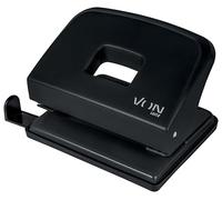 von Leitz 50200095 - Perforadora para 20 hojas, riel de tope con información de formato, tamaño compacto ideal para el hogar, la oficina o la escuela, metal y plástico, color negro