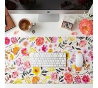 Von LIEBIEG Design Alfombrilla de Escritorio Grande Floral Symphony 90x40 cm | Protector Escritorio Mesa | Oficina Home Office | Alfombrilla Ordenador | Cubre Mesa Escritorio | agradablemente Suave