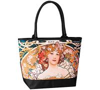VON LILIENFELD Bolso Alfons Mucha: F. Champenois Señoras Arte Motivo Shopper Dimensiones cm L42 x H30 x D15 Bolso Playa Oficina