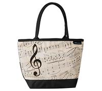 VON LILIENFELD Bolso Notas Partituras Antiguas Beige Shopper Dimensiones L42 x H30 x D15 cm Bolsa de Playa Asa Oficina